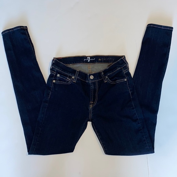 7 For All Mankind Denim - 7 for All Mankind Dark Denim Skinny Jeans